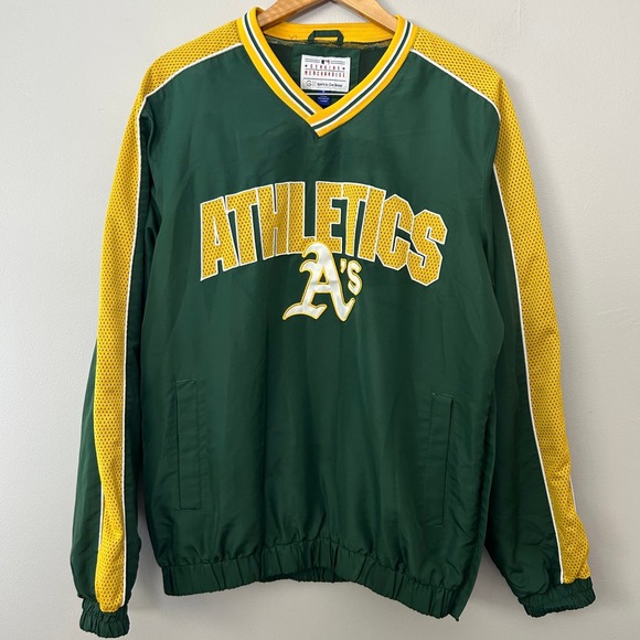G-III Sports by Carl Banks Other - Vintage Oakland Athletics Pullover Jacket Mens M Green Yellow MLB Windbreaker